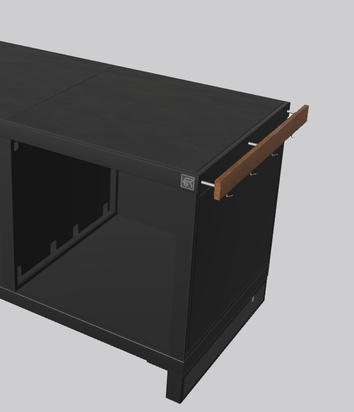 Haken-set zijkant RVS/Hout (rechts)(NL)